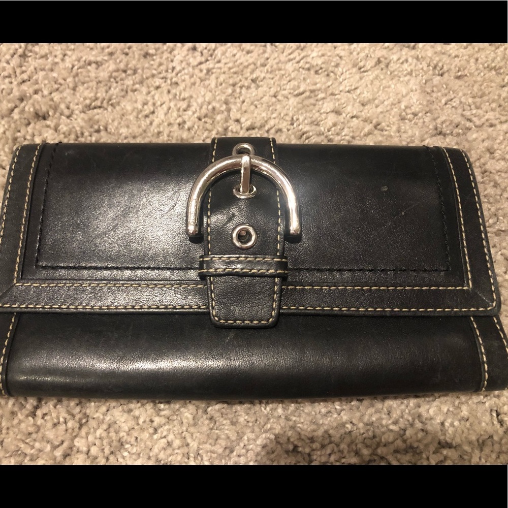 Coach black leather wallet